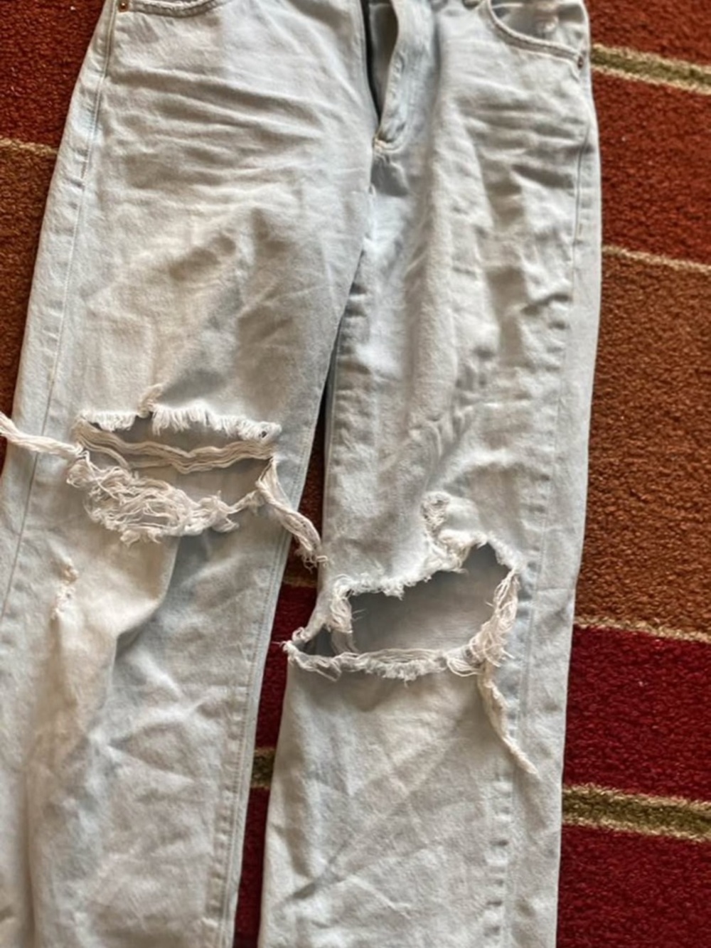 Light Wash Distressed Women's Jeans 90s Straight